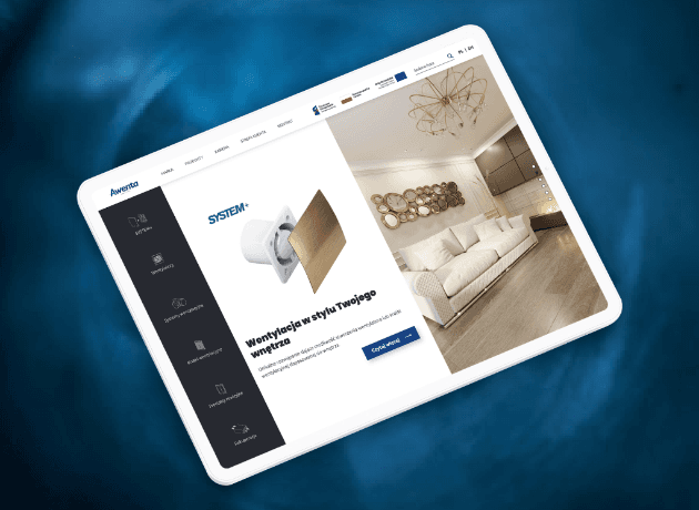 Portfolio Animativ: strony producenta elementów wentylacji Awenta